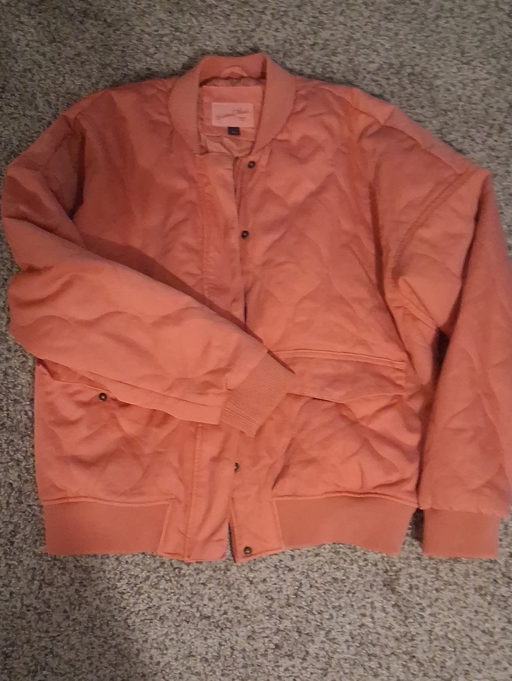Universal Thread Quilted Peach-Pink Bomber Jacket
